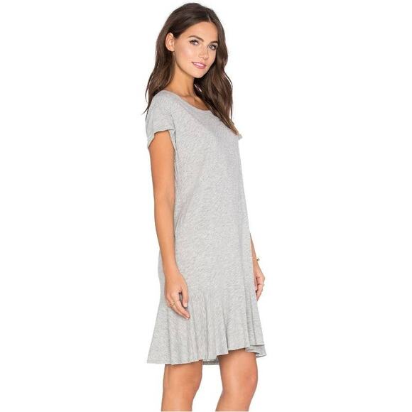 Velvet Graham Heather Grey Salome Cotton Vintage Slub Dress Medium - Picture 2 of 9